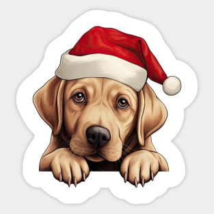 Christmas Peeking Labrador Retriever Dog Sticker